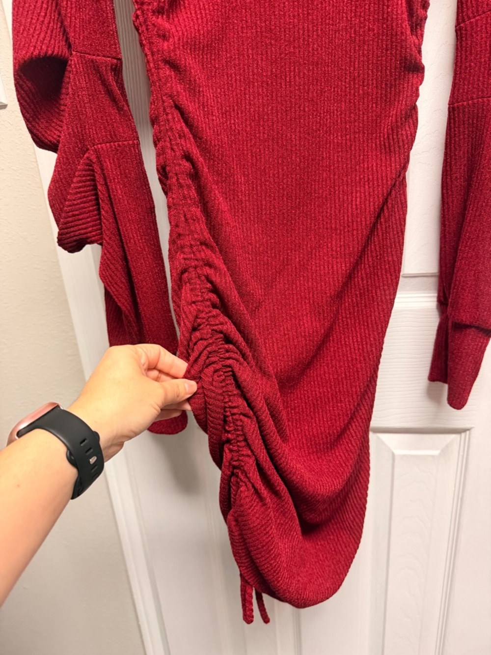 FashionNova Ruched Knit Sweater Dress